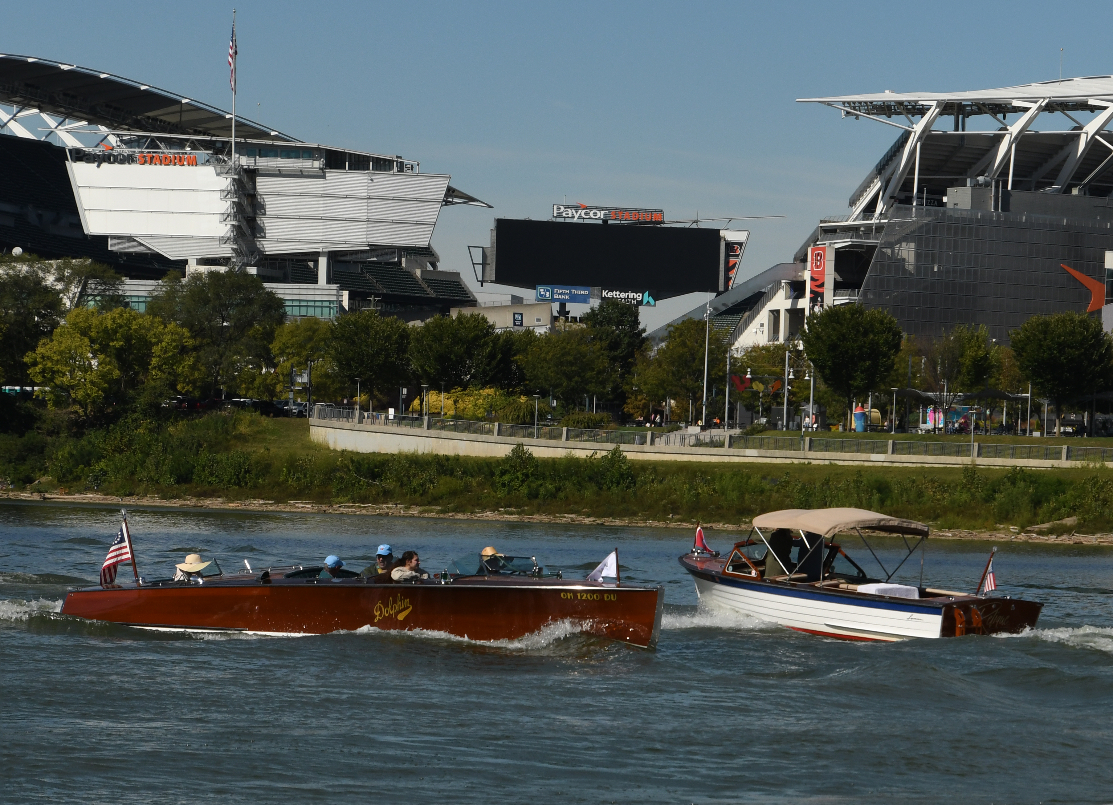 Boyd and Beatley boats on Friday Poker Run